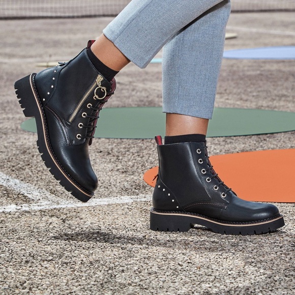 PIKOLINOS VICAR Light Sole Lace-up Studded biker zip ankle boots BLACK 7.5-8 - Picture 2 of 8